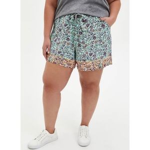 🆕 Floral Challis Tie Paperbag Mid Short 2X 18 20